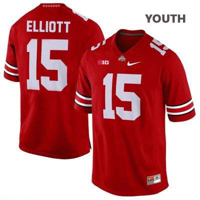 Youth NCAA Ohio State Buckeyes Ezekiel Elliott #15 College Stitched Authentic Nike Red Football Jersey IX20H07OT